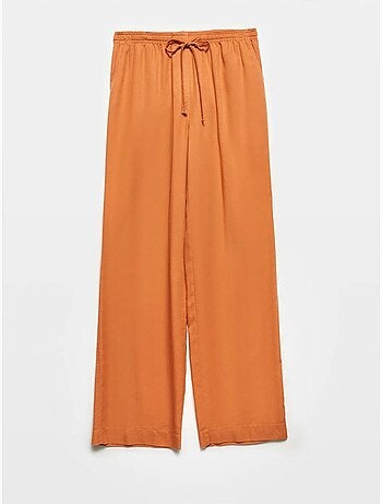 DILVIN Pantalon Large Femme En Tencel