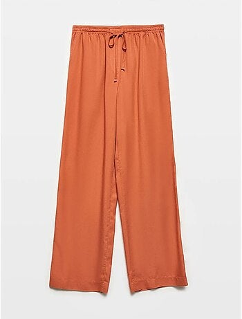 DILVIN Pantalon Large Femme En Tencel