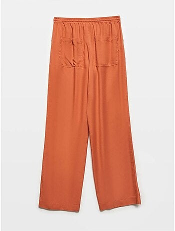 DILVIN Pantalon Large Femme En Tencel