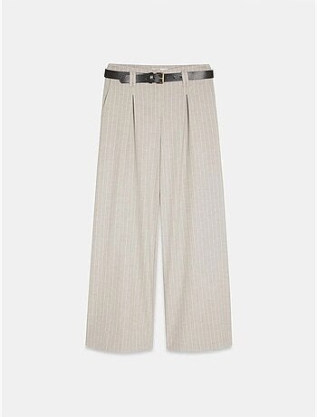 DILVIN Pantalon Large Plissé À Rayures