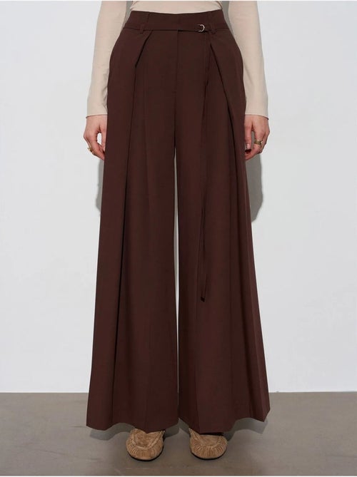DILVIN Pantalon Large Plissé À Taille Ceinturée - Kiabi DILVIN Pantalon Large Plissé À Taille Ceinturée - Kiabi