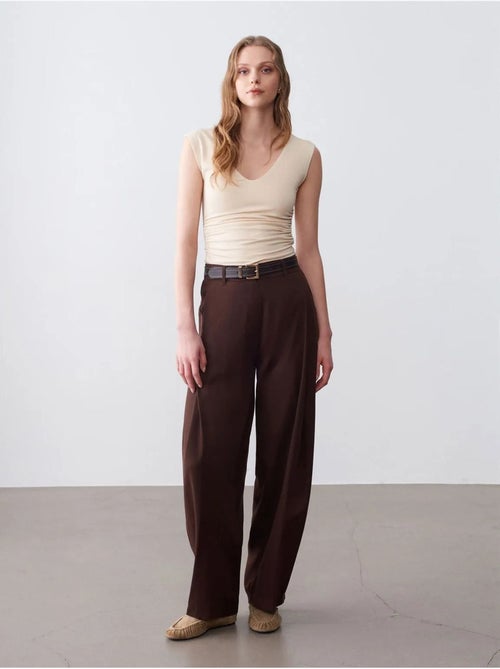 DILVIN Pantalon Large Plissé - Kiabi