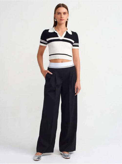 DILVIN Pantalon Large Taille Haute En Crêpe - Kiabi DILVIN Pantalon Large Taille Haute En Crêpe - Kiabi