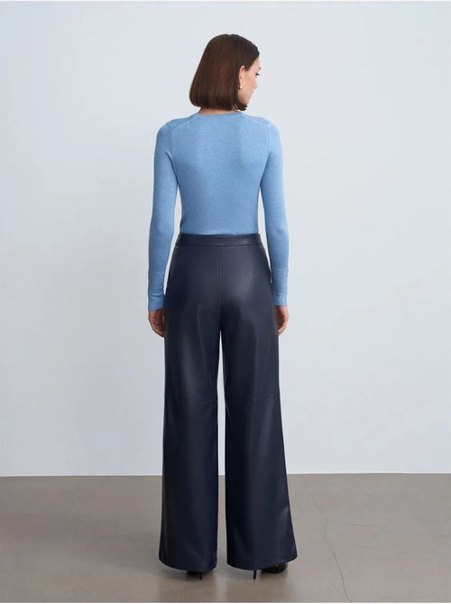 DILVIN Pantalon Large Taille Haute En Simili Cuir - Kiabi DILVIN Pantalon Large Taille Haute En Simili Cuir - Kiabi