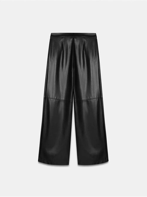 DILVIN Pantalon Large Taille Haute En Simili Cuir - Kiabi DILVIN Pantalon Large Taille Haute En Simili Cuir - Kiabi