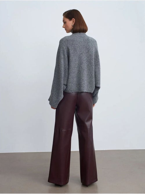 DILVIN Pantalon Large Taille Haute En Simili Cuir - Kiabi DILVIN Pantalon Large Taille Haute En Simili Cuir - Kiabi