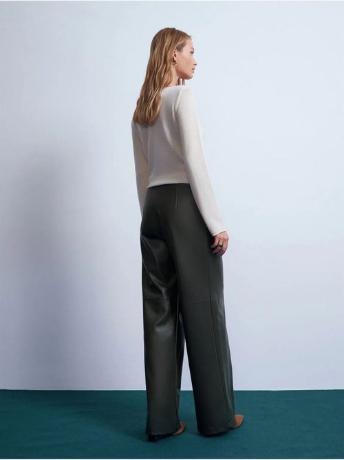DILVIN Pantalon Large Taille Haute En Simili Cuir - Kiabi DILVIN Pantalon Large Taille Haute En Simili Cuir - Kiabi