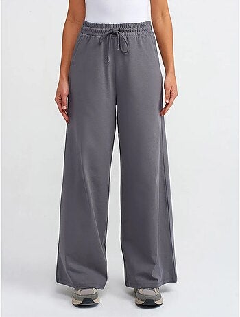 DILVIN Pantalon Large Texturé En Coton