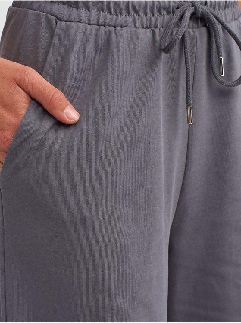 DILVIN Pantalon Large Texturé En Coton Gris Noir - Kiabi