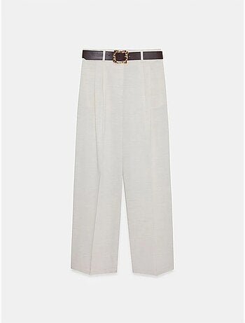 DILVIN Pantalon Palazzo À Jambe Large Et Ceinture