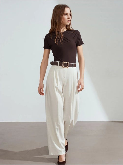 DILVIN Pantalon Palazzo À Jambe Large Et Ceinture - Kiabi DILVIN Pantalon Palazzo À Jambe Large Et Ceinture - Kiabi
