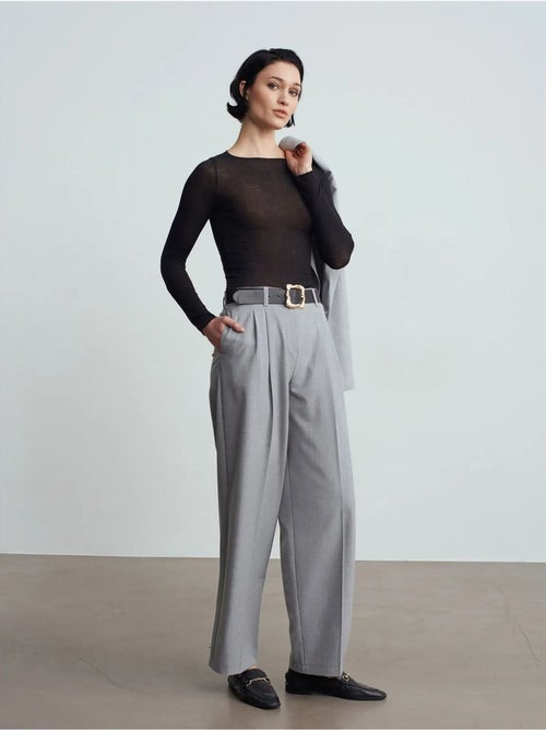 DILVIN Pantalon Palazzo À Jambe Large Et Ceinture - Kiabi