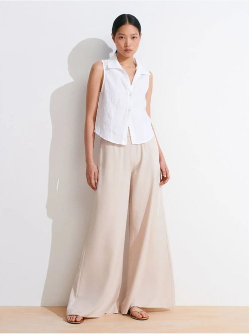 DILVIN Pantalon Palazzo En Tencel À Taille Haute - Kiabi DILVIN Pantalon Palazzo En Tencel À Taille Haute - Kiabi