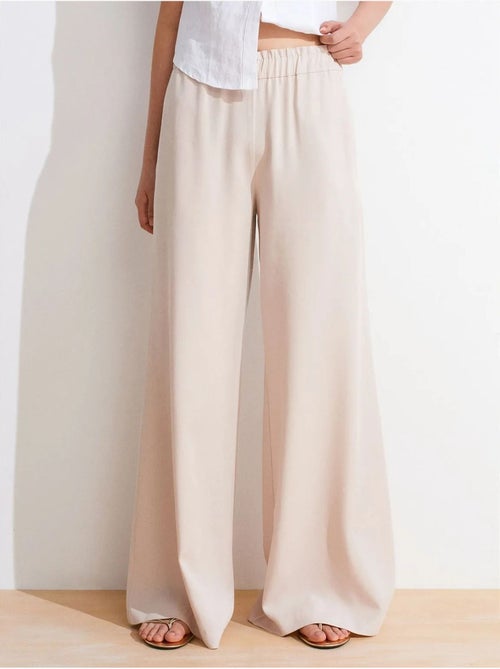DILVIN Pantalon Palazzo En Tencel À Taille Haute - Kiabi DILVIN Pantalon Palazzo En Tencel À Taille Haute - Kiabi