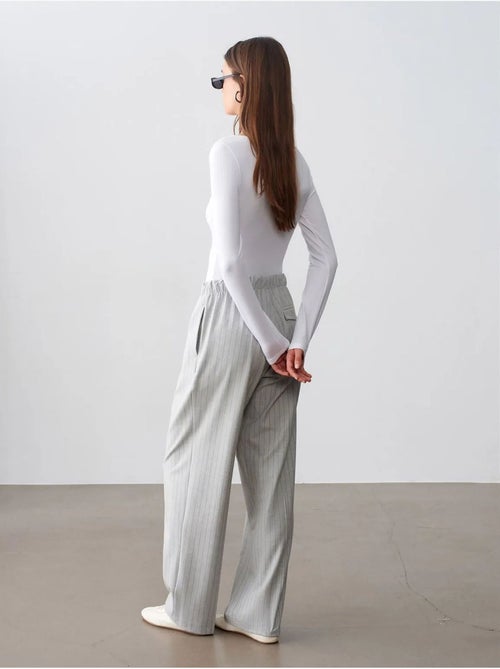 DILVIN Pantalon Palazzo Rayé À Jambe Large - Kiabi