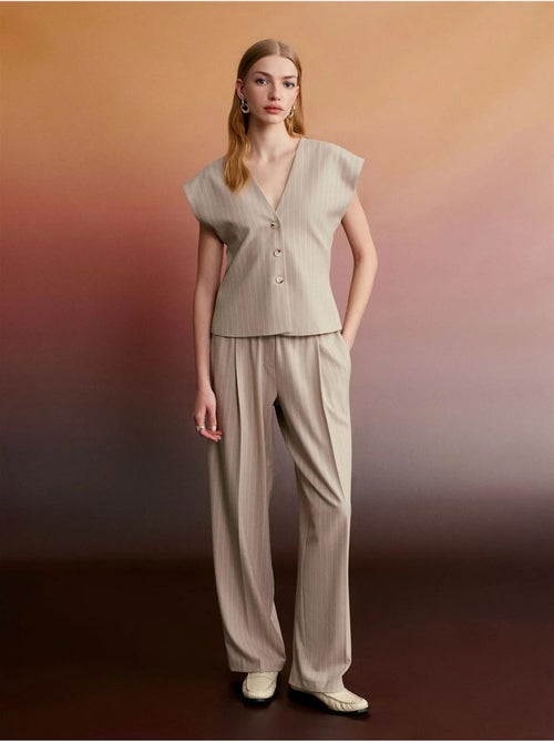 DILVIN Pantalon Palazzo Rayé À Jambe Large - Kiabi