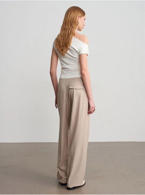 DILVIN Pantalon Palazzo Rayé À Jambe Large - Kiabi
