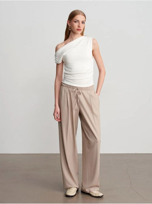 DILVIN Pantalon Palazzo Rayé À Jambe Large - Kiabi