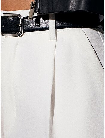 DILVIN Pantalon Palazzo Taille Haute En Crêpe