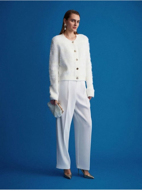 DILVIN Pantalon Palazzo Taille Haute En Crêpe - Kiabi DILVIN Pantalon Palazzo Taille Haute En Crêpe - Kiabi