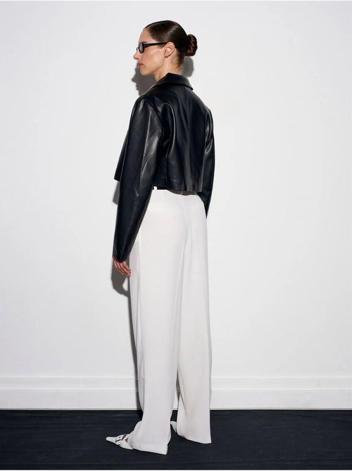 DILVIN Pantalon Palazzo Taille Haute En Crêpe - Kiabi DILVIN Pantalon Palazzo Taille Haute En Crêpe - Kiabi