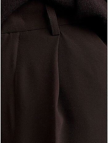 DILVIN Pantalon Palazzo Taille Haute En Crêpe
