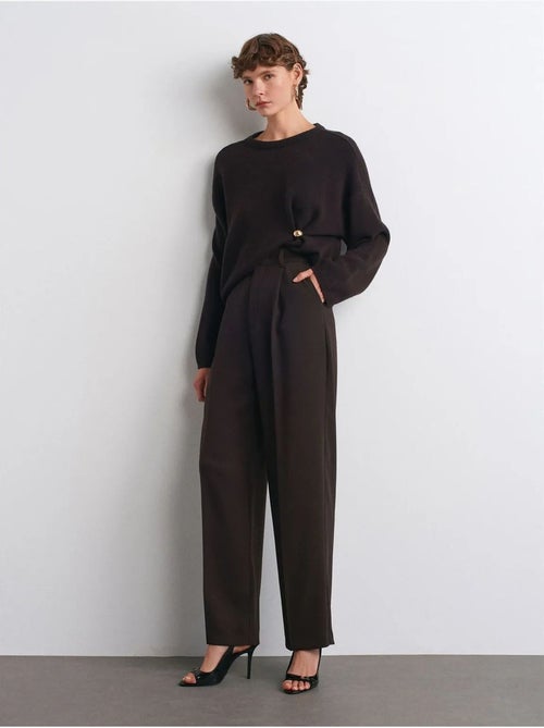 DILVIN Pantalon Palazzo Taille Haute En Crêpe - Kiabi DILVIN Pantalon Palazzo Taille Haute En Crêpe - Kiabi