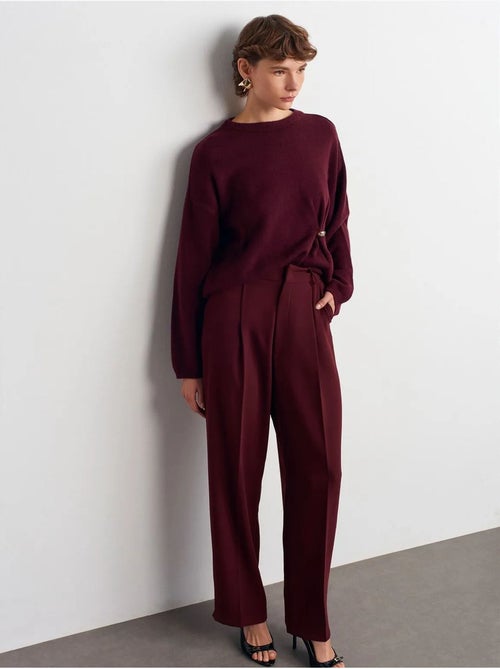 DILVIN Pantalon Palazzo Taille Haute En Crêpe - Kiabi DILVIN Pantalon Palazzo Taille Haute En Crêpe - Kiabi