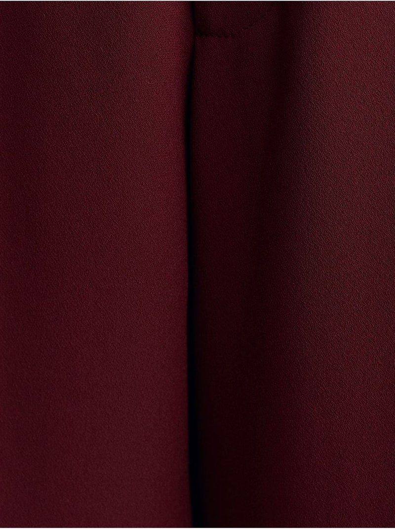 DILVIN Pantalon Palazzo Taille Haute En Crêpe Rouge bordeaux - Kiabi