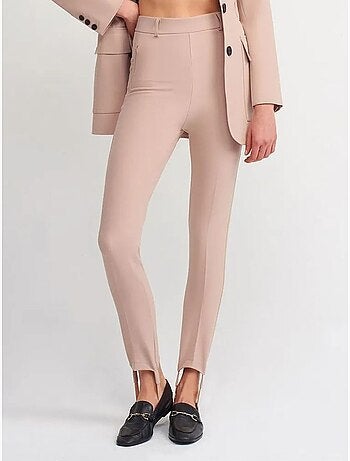 DILVIN Pantalon Skinny Femme Taille Haute En Crêpe