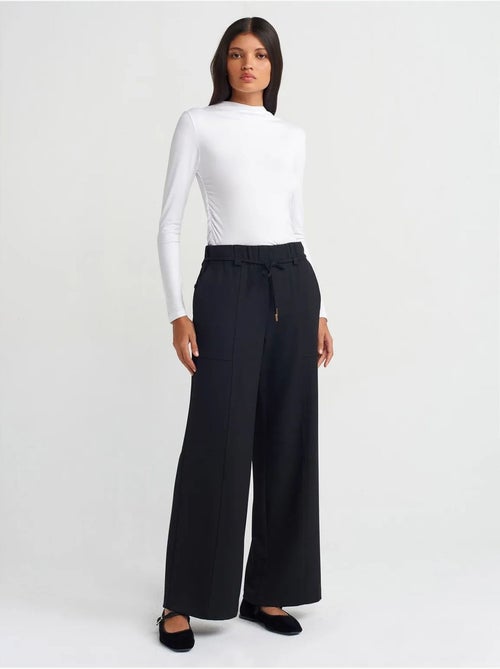 DILVIN Pantalon Tissé À Jambe Large Et Taille Élastique - Kiabi DILVIN Pantalon Tissé À Jambe Large Et Taille Élastique - Kiabi
