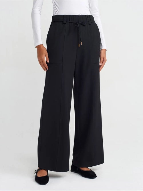 DILVIN Pantalon Tissé À Jambe Large Et Taille Élastique - Kiabi DILVIN Pantalon Tissé À Jambe Large Et Taille Élastique - Kiabi
