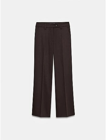 DILVIN Pantalon Tissé À Jambes Larges, Taille Mi-haute