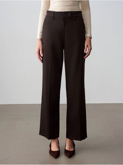 DILVIN Pantalon Tissé À Jambes Larges, Taille Mi-haute - Kiabi DILVIN Pantalon Tissé À Jambes Larges, Taille Mi-haute - Kiabi