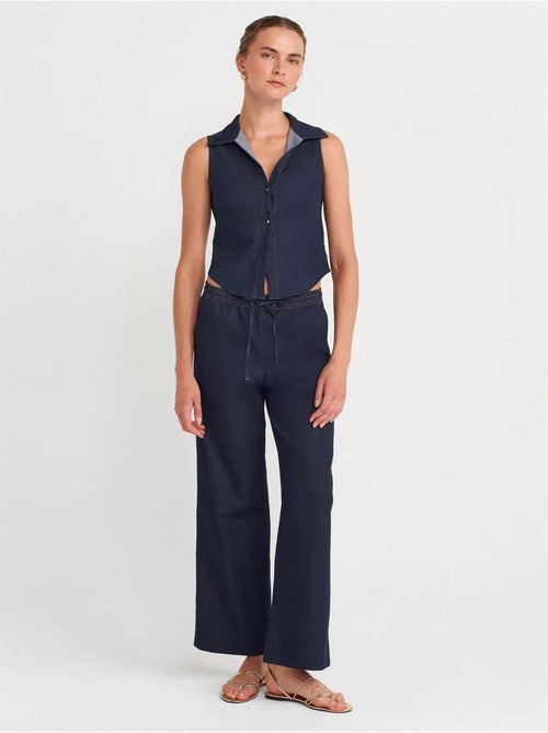 DILVIN Pantalon Tissé Ample À Taille Coulissée - Kiabi DILVIN Pantalon Tissé Ample À Taille Coulissée - Kiabi