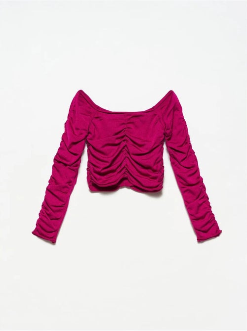 DILVIN Pull Court Femme À Épaules Dénudées Et Côtes - Kiabi DILVIN Pull Court Femme À Épaules Dénudées Et Côtes - Kiabi