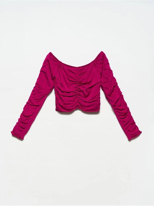 DILVIN Pull Court Femme À Épaules Dénudées Et Côtes - Kiabi DILVIN Pull Court Femme À Épaules Dénudées Et Côtes - Kiabi