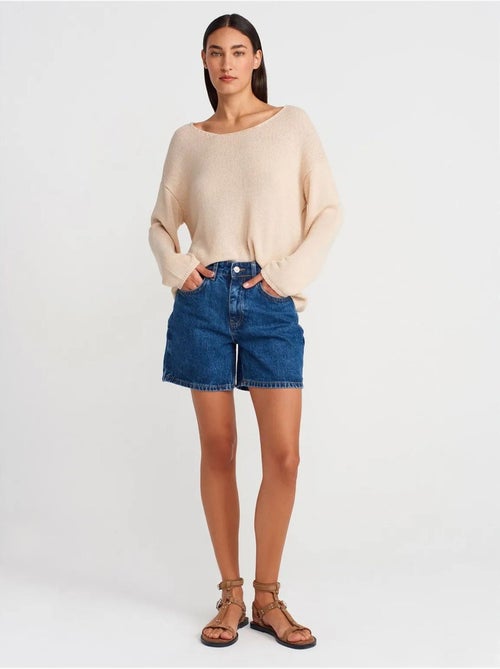 DILVIN Pull En Maille Côtelée À Col Bateau Pour Femme - Kiabi DILVIN Pull En Maille Côtelée À Col Bateau Pour Femme - Kiabi