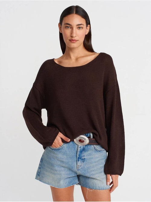 DILVIN Pull En Maille Côtelée À Col Bateau Pour Femme - Kiabi DILVIN Pull En Maille Côtelée À Col Bateau Pour Femme - Kiabi