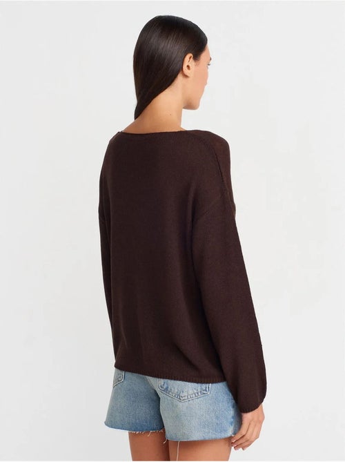 DILVIN Pull En Maille Côtelée À Col Bateau Pour Femme - Kiabi DILVIN Pull En Maille Côtelée À Col Bateau Pour Femme - Kiabi
