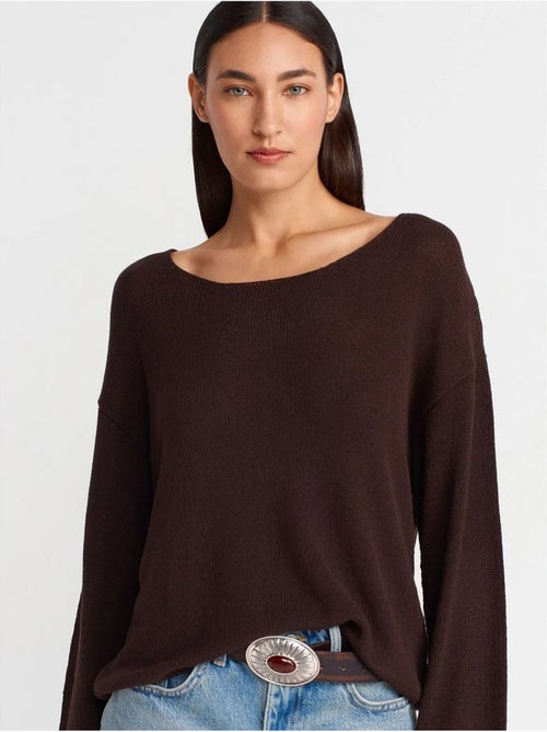 DILVIN Pull En Maille Côtelée À Col Bateau Pour Femme - Kiabi DILVIN Pull En Maille Côtelée À Col Bateau Pour Femme - Kiabi