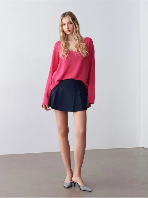 DILVIN Pull En Maille Côtelée À Col V Pour Femme - Kiabi DILVIN Pull En Maille Côtelée À Col V Pour Femme - Kiabi