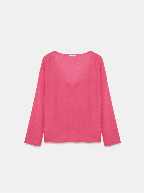 DILVIN Pull En Maille Côtelée À Col V Pour Femme - Kiabi DILVIN Pull En Maille Côtelée À Col V Pour Femme - Kiabi