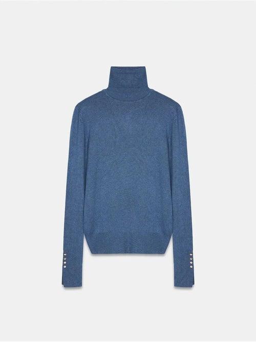 DILVIN Pull En Maille Femme À Col Roulé Et Boutons - Kiabi