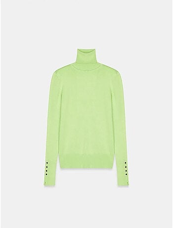 DILVIN Pull En Maille Femme À Col Roulé Et Boutons