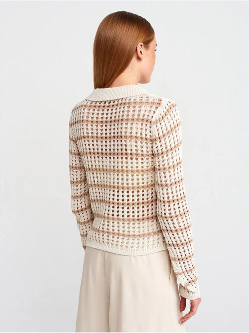 DILVIN Pull En Maille Rayée À Col Polo Et Boutons - Kiabi DILVIN Pull En Maille Rayée À Col Polo Et Boutons - Kiabi