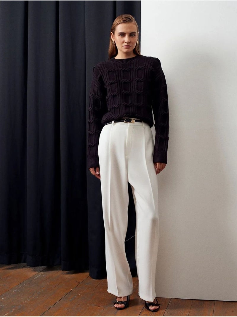DILVIN Pull En Maille Texturée À Col Rond Noir - Kiabi