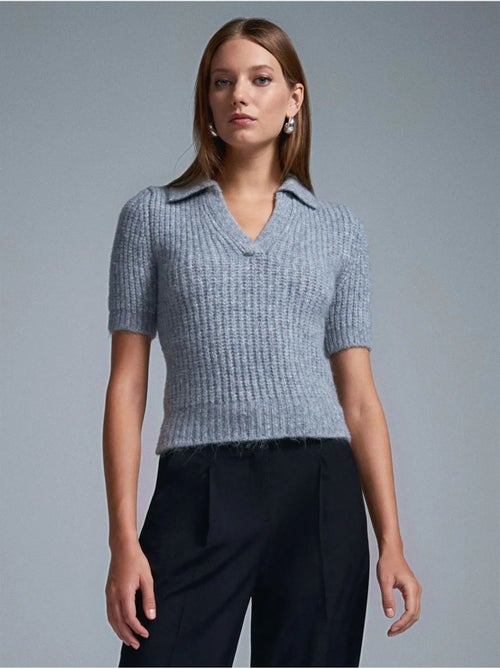 DILVIN Pull Femme Ajusté À Col Polo Côtelé - Kiabi DILVIN Pull Femme Ajusté À Col Polo Côtelé - Kiabi
