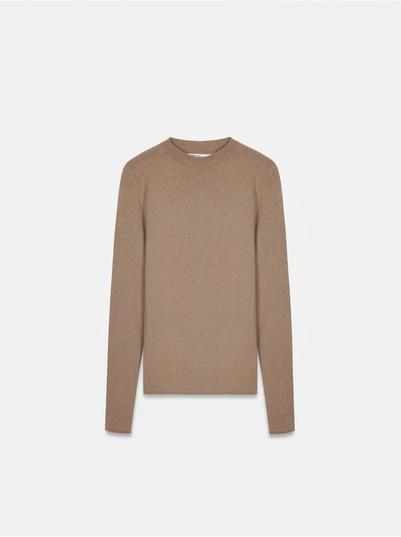 DILVIN Pull Femme Cintré En Maille Côtelée, Col Montant Court Taupe - Kiabi