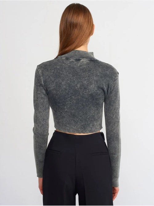 DILVIN Pull Femme Court En Maille Côtelée À Col Montant - Kiabi DILVIN Pull Femme Court En Maille Côtelée À Col Montant - Kiabi